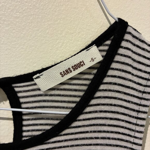 Sans Souci Black & White Striped Tank Top - Women's S - Picture 4 of 7
